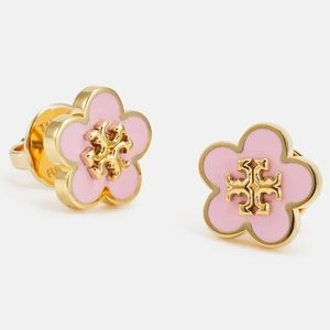 TORY BURCH KIRA ENAMEL FLOWER STUD EARRINGS